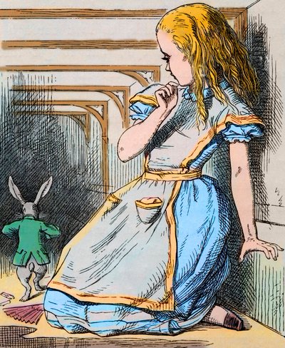 Alice and the White Rabbit. Illustration by John Tenniel from the first edition of Lewis Carroll