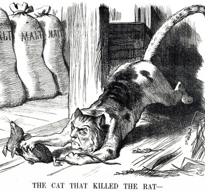 Cartoon Commenting on the Abolishing of Malt Tax in 1880 by John Tenniel