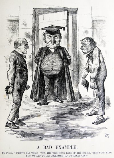 Political satire depicting William Ewart Gladstone and Benjamin Disraeli by John Tenniel