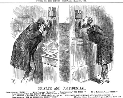 Private and Confidential, Opening of the Anglo-French Telephone Line, 1891 by John Tenniel