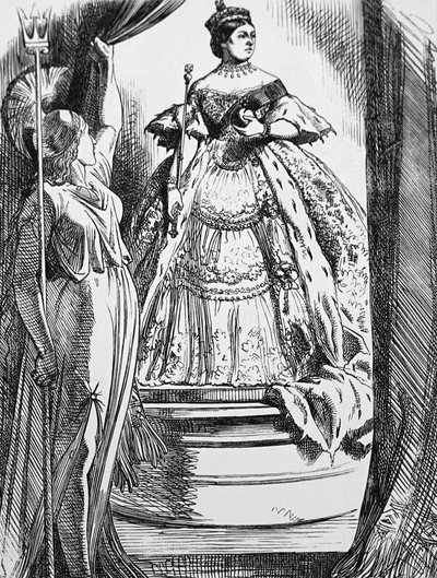 Queen Victoria Being Urged by Britannia to Come Back into the World After Her Long Mourning by John Tenniel