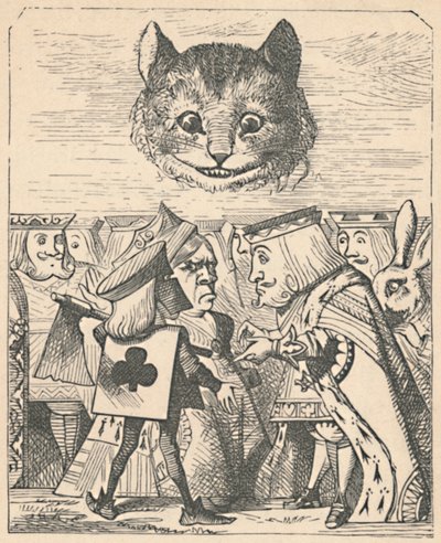 The Cheshire Cat Looking Down at the Red King and Queen Having an Argument, 1889 by John Tenniel