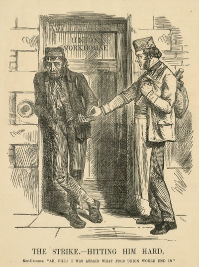 The result of striking - The Workhouse. Cartoon from 