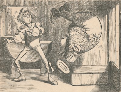 The youth and the sage. The sage doing a somersault by John Tenniel