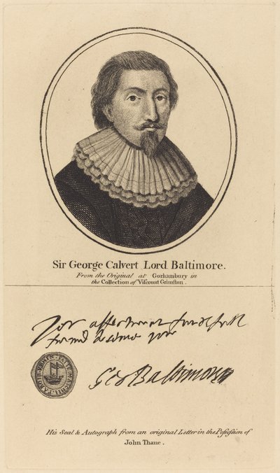 Sir George Calvert, Lord Baltimore by John Thane