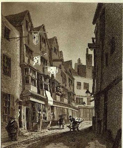 View of the Southern Extremity of Thieving Lane (of late years called Bow Street), drawn 1807, engraved by W.M. Fellows, pub. 1807 (engraving) by John Thomas (after) Smith