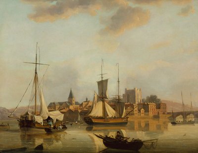 A View of Rochester with Shipping by John Thomas Serres