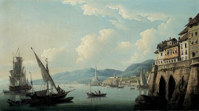 The Coast of Genoa, with the Lighthouse by John Thomas Serres