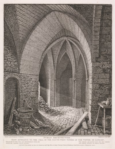 East Entrance to the Cell in the South West Tower of London by John Thomas Smith
