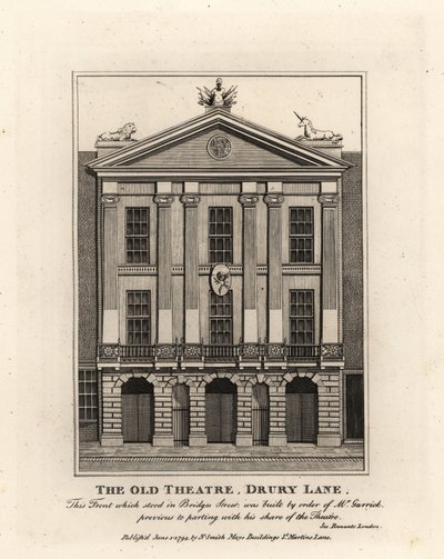 Front of the Old Theatre, Drury Lane by John Thomas Smith