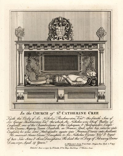 Grave Effigy of Sir Nicholas Throkmorton by John Thomas Smith