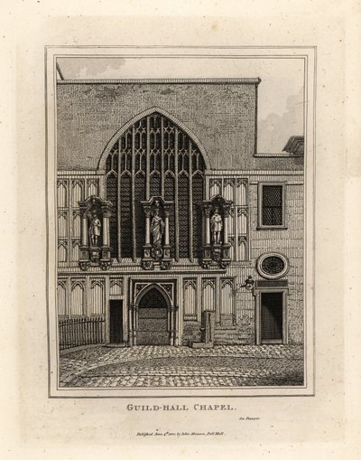 Guild-Hall Chapel, Rebuilt in 1440, Part of the 12th Century Guildhall in London by John Thomas Smith