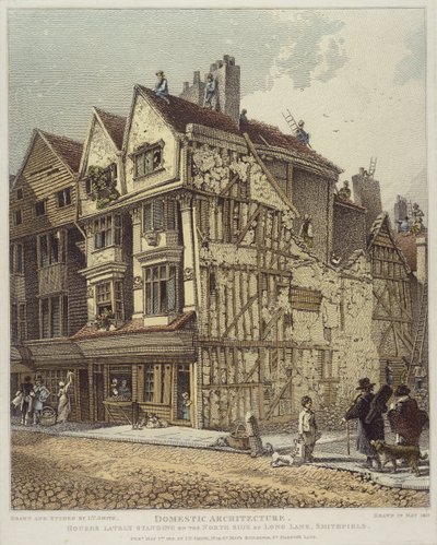 Houses lately standing on the North Side of Long Land, Smithfield, 1813 by John Thomas Smith