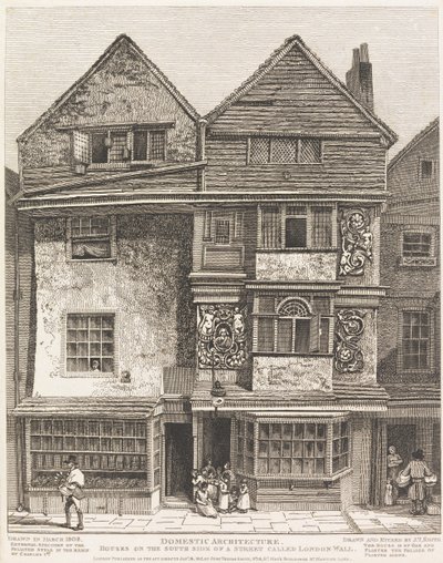 Houses on the South Side of a Street Called London Wall by John Thomas Smith