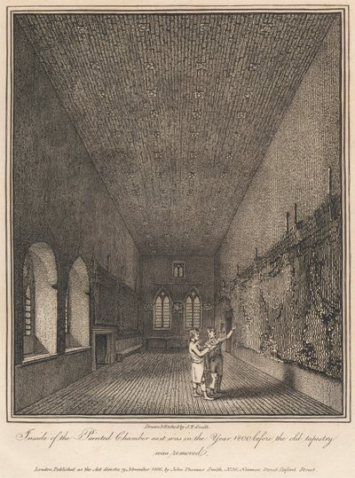Inside the Painted Chamber as it was in the Year 1800 Before the Old Tapestry was Removed by John Thomas Smith