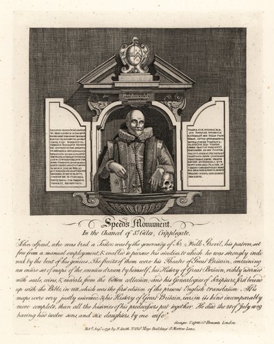John Speed’s monument in the chancel of St Giles, Cripplegate by John Thomas Smith
