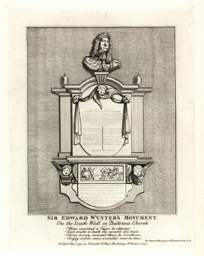 Monument of Sir Edward Wynter, died 1685, on the south wall of St Mary