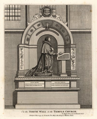 Monument to Lawyer Richard Martin in the Temple Church by John Thomas Smith