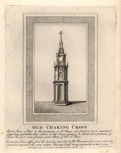 Old Charing Cross, One of 12 Medieval Eleanor Crosses, Erected in the 1290s Until Its Removal in 1647 by John Thomas Smith
