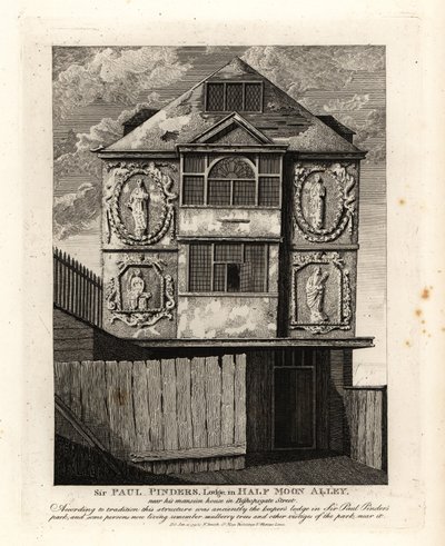 Sir Paul Pinders Lodge in Half Moon Alley by John Thomas Smith