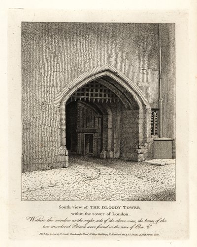 South View of the Bloody Tower within the Tower of London by John Thomas Smith
