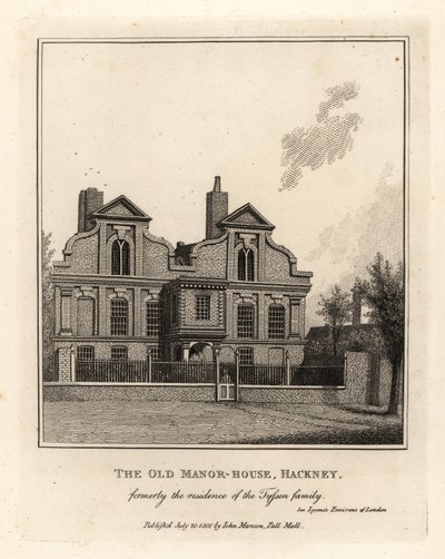 The Old Manor House, Hackney, formerly the residence of the Tyssen family by John Thomas Smith