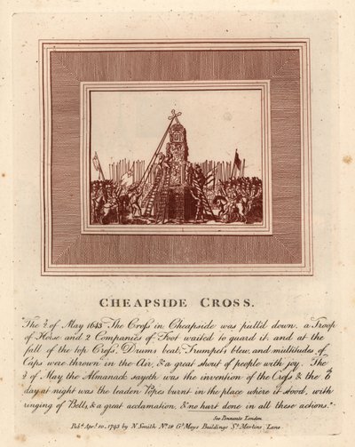 The demolition of Cheapside Cross, May 2 by John Thomas Smith