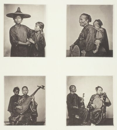 Boat Girls, A Canton Boatwoman and Child, Musicians by John Thomson