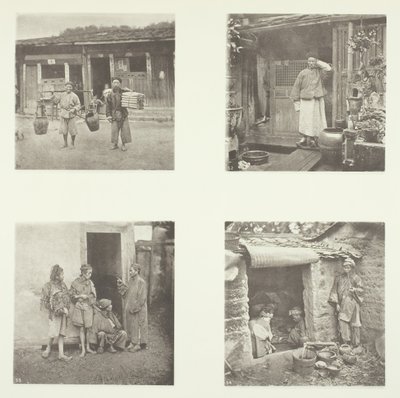 Foochow Coolies, A Foochow Detective, The Chief of Thieves, Beggars Living in a Tour, c. 1868 by John Thomson
