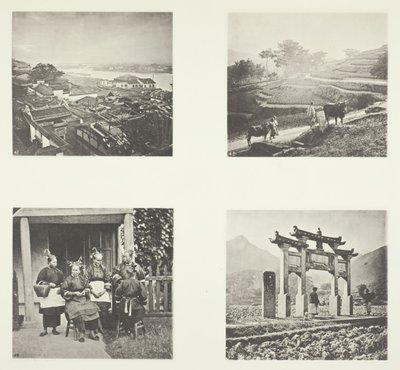 Part of Foochow Foreign Settlement, Terracing Hills, Foochow Field Women, A Memorial Arch, c. 1868 by John Thomson