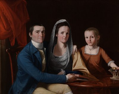 Jonathan Trumbull, Jr., Eunice Backus Trumbull, and Faith Trumbull (later Faith Trumbull Wadsworth) by John Trumbull