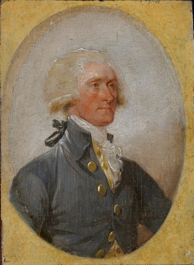 Miniature Portrait of Thomas Jefferson at Age 33 by John Trumbull