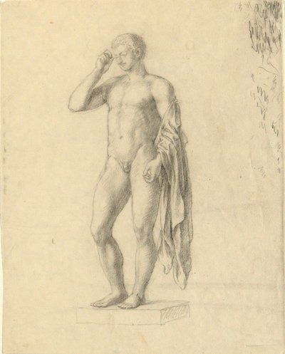 Nude Male Figure (classical) showing left side by John Trumbull