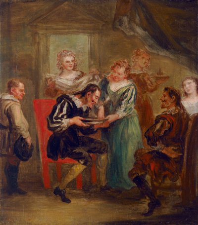 Don Quixote Washing His Beard by John Vanderbank
