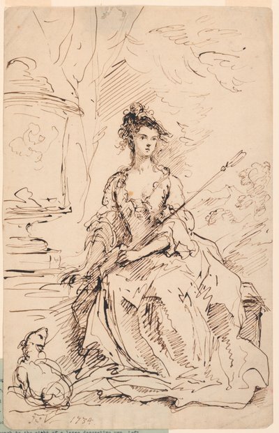 Portrait of a Lady (Peg Woffington?) as a Shepherdess by John Vanderbank