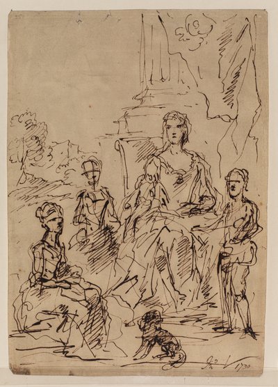 Sketch for a Family Portrait Group by John Vanderbank