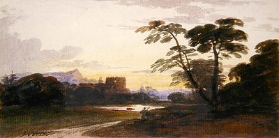 A Figure in a Wooded Landscape by John Varley