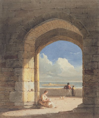 An Arch at Holy Island, Northumberland, 1809 by John Varley
