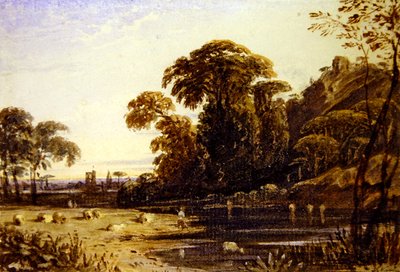 Landscape with a Tower on a Hill by John Varley