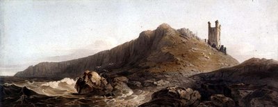 Dunstanborough Castle: The Lilburn Tower, c.1809 by John Varley
