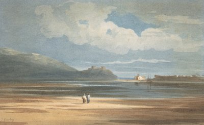 Harlech Castle across the Traeth Mawr, 1800-1842 by John Varley I
