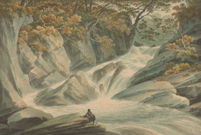 Hafod: Upper Part of Cascade by John Warwick Smith