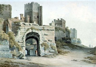 Porta Tiburtina (now Porta di San Lorenzo), Rome, seen inside by John Warwick Smith
