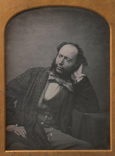 Seated Middle-aged Man in Bow Tie and Jacket, 1850s by John Watkins