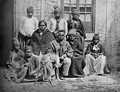 A Group of Some of the Last of the Tasmanians in European Dress by John Watt Beattie