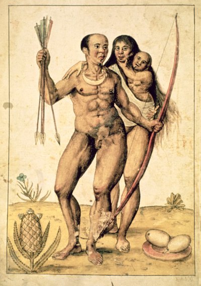 A Native American Family, c.1585-87 by John White