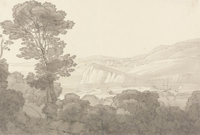 View from a Wood, Overlooking the River and Hills at Teignmouth, Devon by John White Abbott