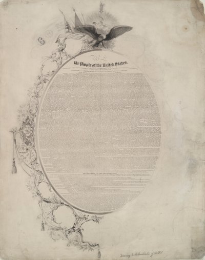 Drawing to the Constitution of the United States by John William Casilear