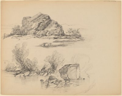 Rocks Along a Lakeshore by John William Casilear