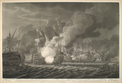 View of the Gallant Action fought off Cape St Vincent on February 14, 1797 by John william Edy